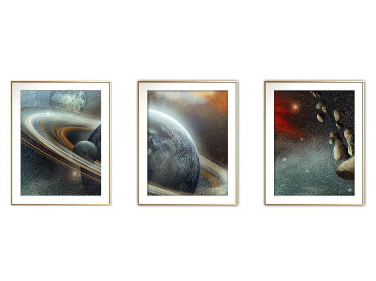 Imagem de Quadro arte canvas 30x66 universo colorido mod 102