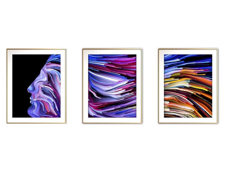 Imagem de Quadro arte canvas 30x66 universo colorido mod 4