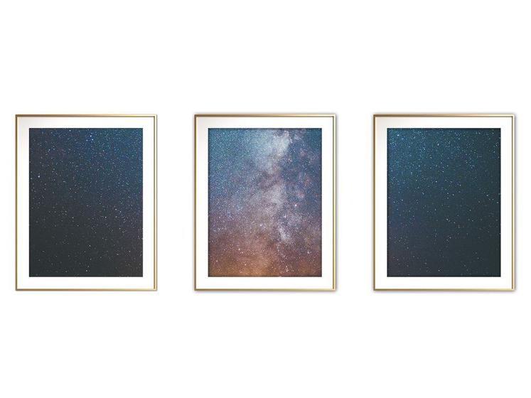 Imagem de Quadro arte canvas 30x66 universo colorido mod 75