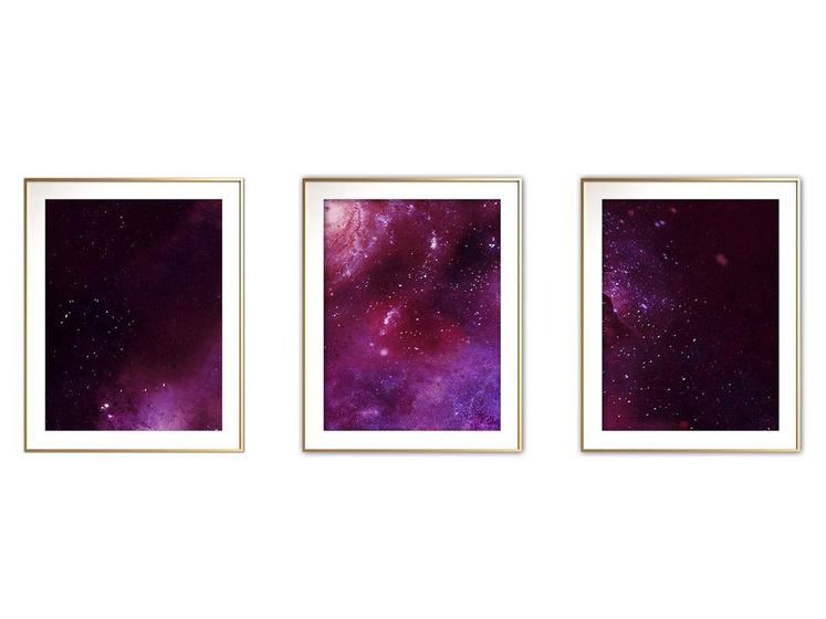 Imagem de Quadro arte canvas 45x96 universo colorido mod 199