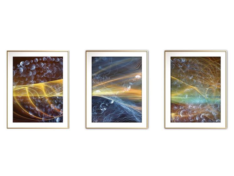 Imagem de Quadro arte canvas 45x96 universo colorido mod 229