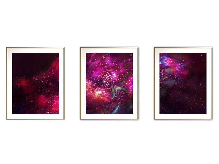 Imagem de Quadro arte canvas 45x96 universo colorido mod 271