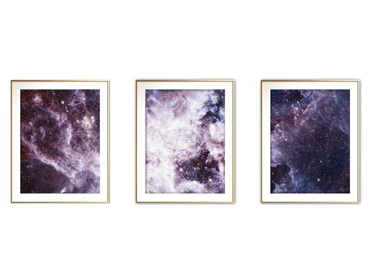 Imagem de Quadro arte canvas 55x110 universo colorido mod 192