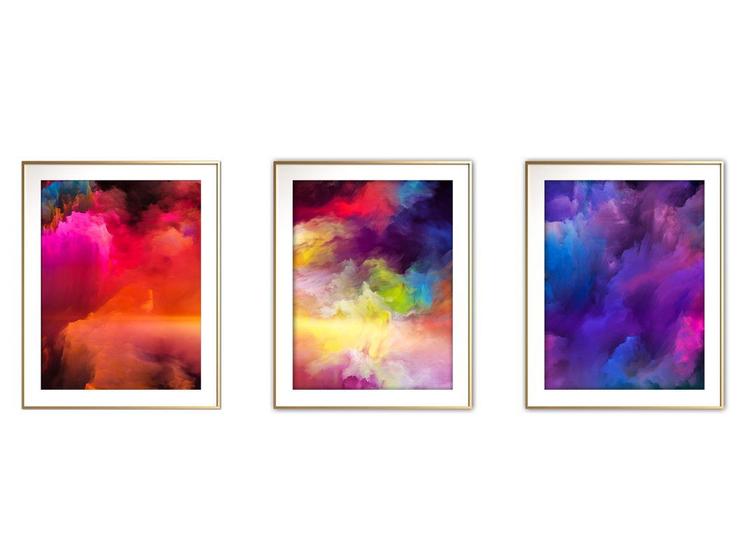 Imagem de Quadro arte canvas 55x110 universo colorido mod 40