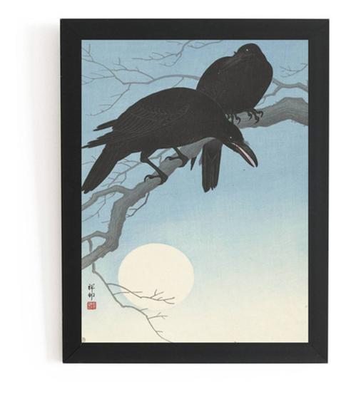 Imagem de Quadro Arte Dois Corvos Em Um Galho, Ohara Koson, 1927