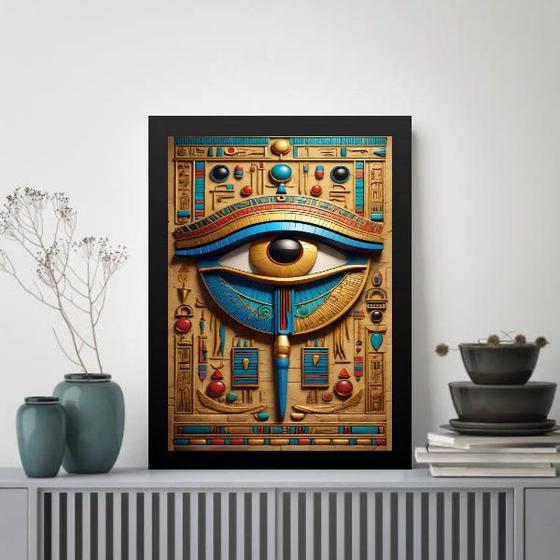 Imagem de Quadro Arte Egípcia - Olho De Horus 24x18cm - com vidro