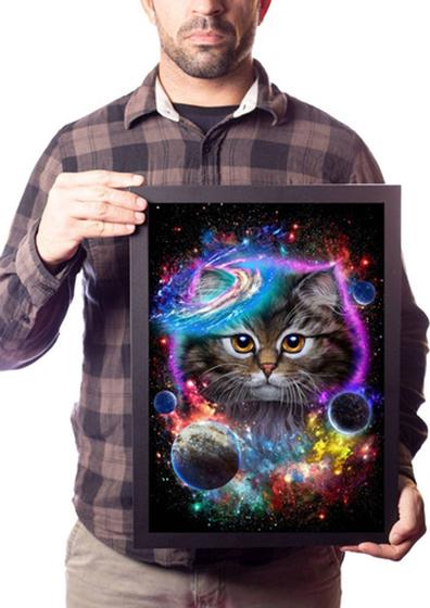 Imagem de Quadro Arte Gato No Espaço Místico