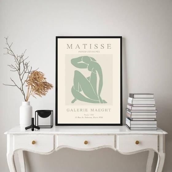 Imagem de Quadro Arte Matisse Mulher Verde Suave 33x24cm