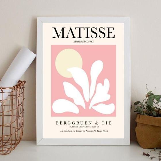 Imagem de Quadro Arte Matisse Paleta Rosa 33X24Cm - Com Vidro