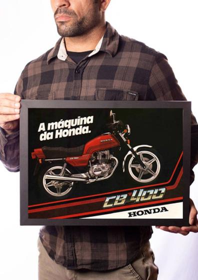 Imagem de Quadro Arte Moto Honda Cb 400 Pôster Antigo Decoração