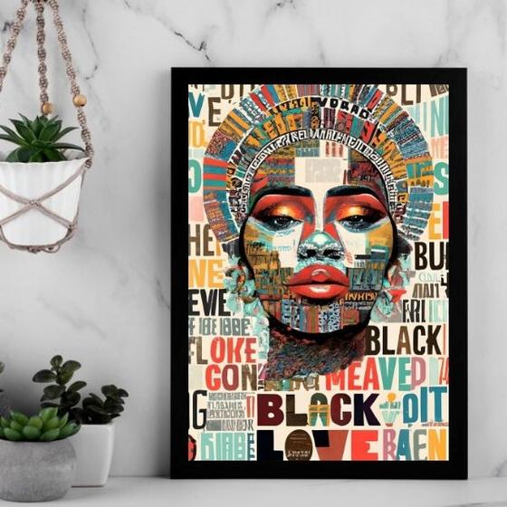 Imagem de Quadro Arte Mulher - Black Love 45x34cm