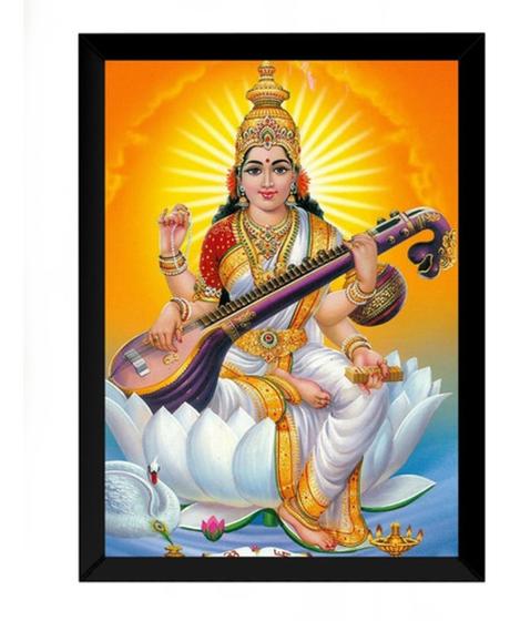 Imagem de Quadro Arte Saraswati Deusa Das Artes E Talentos Hindu