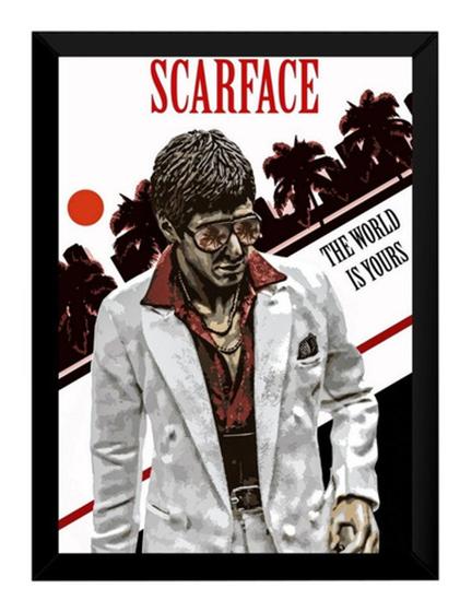 Imagem de Quadro Arte Scarface Filme Poster Moldurado Decoração