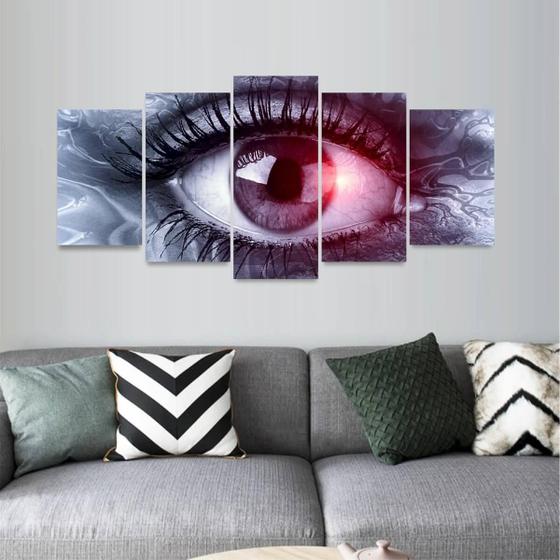 Imagem de Quadro Artístico O Olhar Mosaico 5 Peças Eyes Decorativo