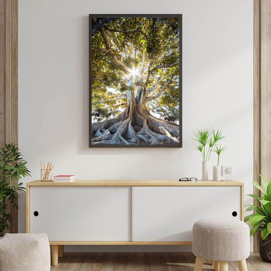 Imagem de Quadro Árvore da Vida Sala escritório hall de entrada Uno com Moldura