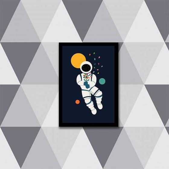 Imagem de Quadro Astronauta 45x34cm - com vidro