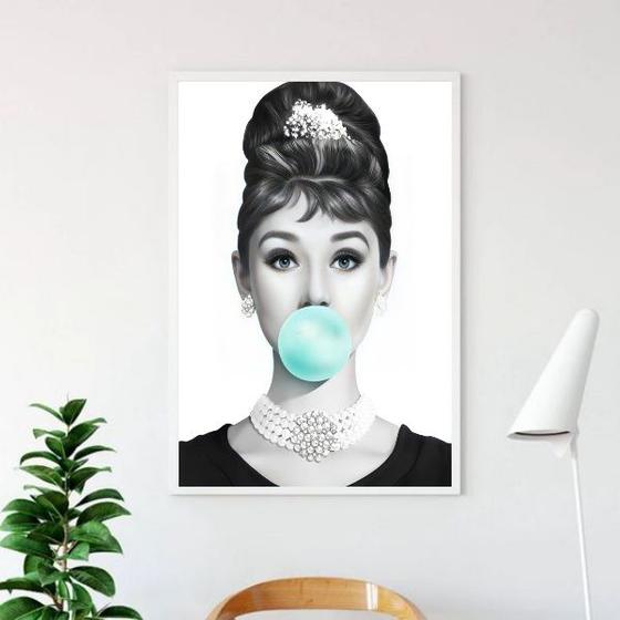 Imagem de Quadro Audrey Bubble Gum 24x18cm - com vidro