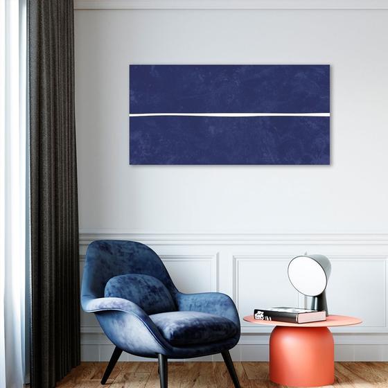 Imagem de Quadro Azul Linha Minimalista 60x30 Sem Moldura Sem Moldura