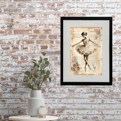 Imagem de Quadro Bailarina Vintage - 60x48cm