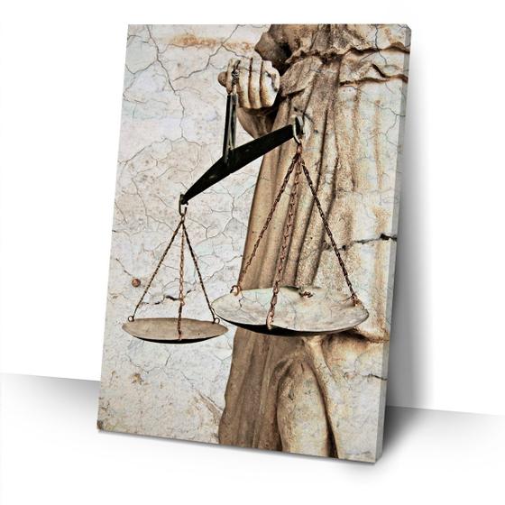 Quadro Balança Deusa Justiça Escritório Direito Sala Parede Menor preço em Quadro Balança Deusa Justiça Escritório Direito Sala Parede