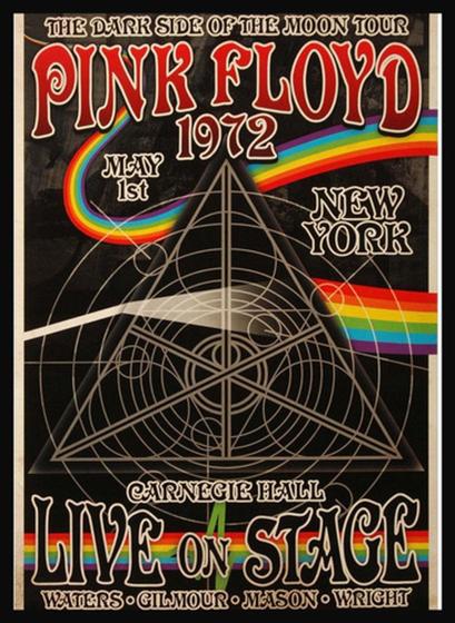 Imagem de Quadro Banda Pink Floyd 1972 Carnegie Hall 42x29cm