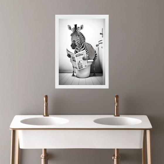 Imagem de Quadro Banheiro Coleção Animais - Zebra 24x18cm - com vidro
