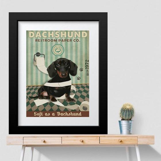 Imagem de Quadro Banheiro Dachshund - 60x48cm