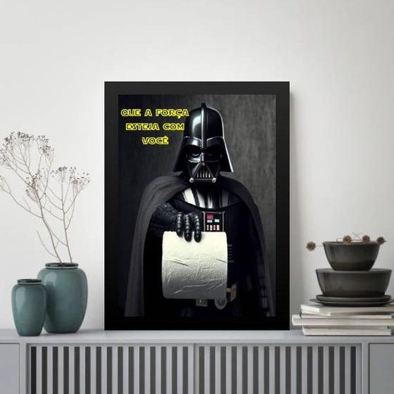 Imagem de Quadro Banheiro Darth Papel Higiênico 33x24cm - com vidro