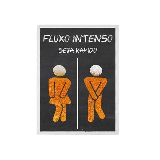 Imagem de Quadro Banheiro Unissex Bar Fluxo Intenso 33X24Cm - Vidro