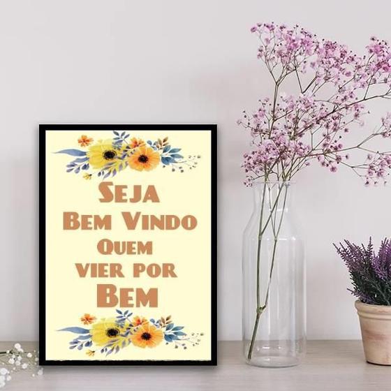 Imagem de Quadro Bem Vindo Quem Vier Por Bem 24X18Cm Preta