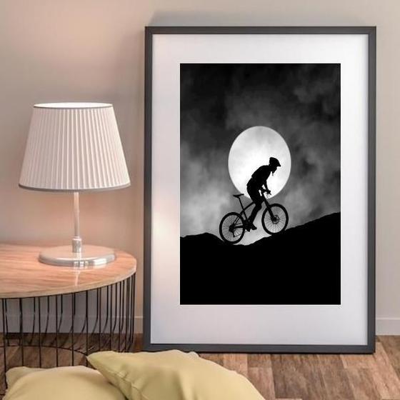 Imagem de Quadro Bike Ciclista Lua Cheia - 60X48Cm