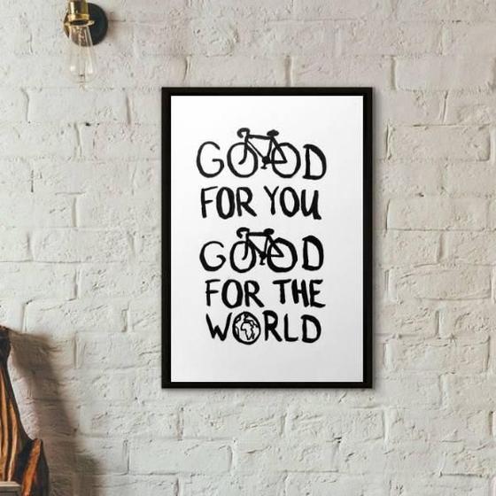 Imagem de Quadro Bike Good For You And World 45X34 C/Vidro - Branca