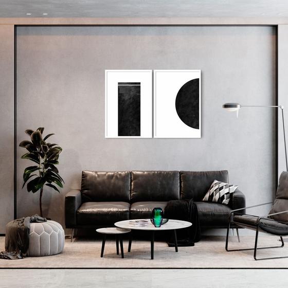 Imagem de Quadro Black Minimalist 88x60 2-60x43 Caixa Branco Moldura Caixa, Branca