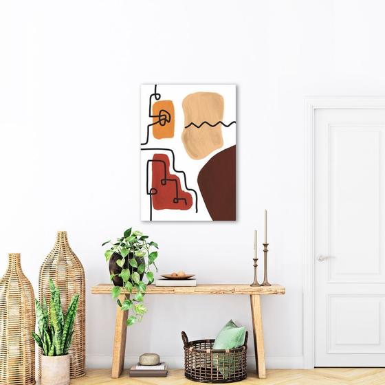 Imagem de Quadro Bohemian Lines Earthy 43x30 Sem Moldura Sem Moldura