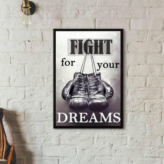 Imagem de Quadro Boxe Fight For Your Dreams 33X24Cm