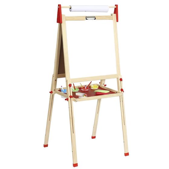 Imagem de Quadro branco e quadro-negro de madeira Easel Easy Playhouse para crianças