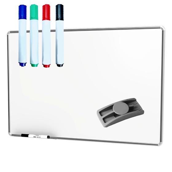 Quadro branco lousa grande escolar moldura aluminio 120x90 + apagador + 4 marcadores Menor preço em Quadro branco lousa grande escolar moldura aluminio 120x90 + apagador + 4 marcadores