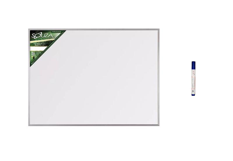 Imagem de Quadro Branco Standard 90x60 cm com Moldura de Alumínio Pop 5603 + 1 Marcador Para Quadro Branco