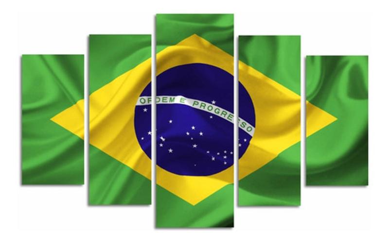 Imagem de Quadro Brasil Patriota Escritório Decorativo Bandeira Sala