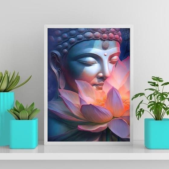 Imagem de Quadro Buda Flor De Lotus 45X34Cm Branca