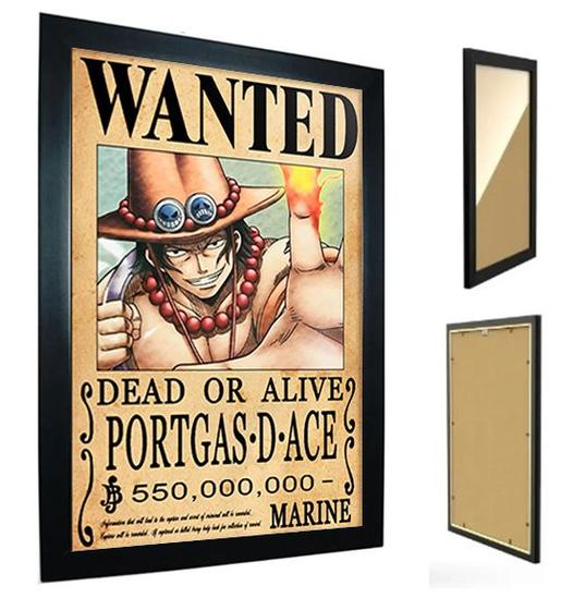Imagem de Quadro C/ Moldura One Piece - Cartaz de Procurado Ace