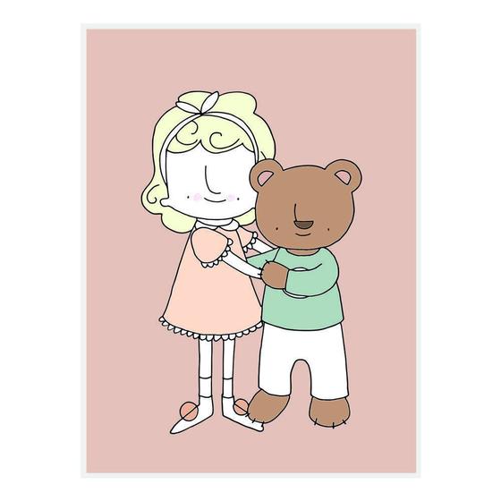 Imagem de Quadro Cachinhos Dourado - Ela & Urso 40X30X2Cm