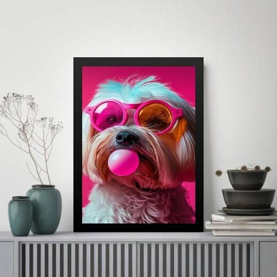 Imagem de Quadro Cachorrinho Humano - Óculos 33X24Cm - Com Vidro