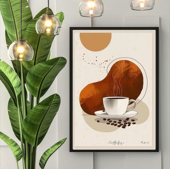 Imagem de Quadro Café - Arte Abstrata 24X18Cm - Com Vidro