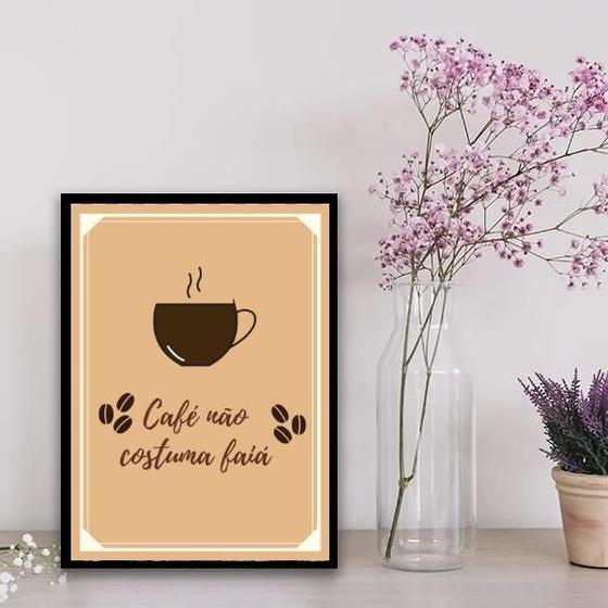 Imagem de Quadro Café Não Costuma Faiá 45X34Cm Branca