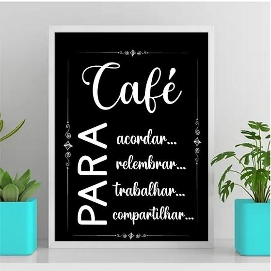 Imagem de Quadro Café Para Compartilhar 24x18cm - com vidro