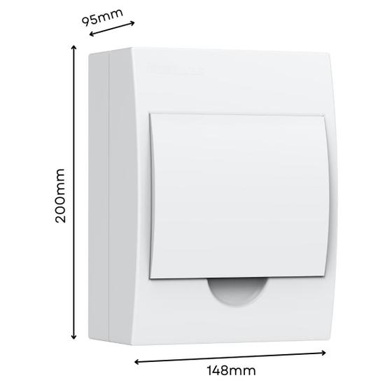 Imagem de Quadro Caixa De Distribuição Branco Para Disjuntores Din Sobrepor Encaixa Dentro Parede  Enerbras