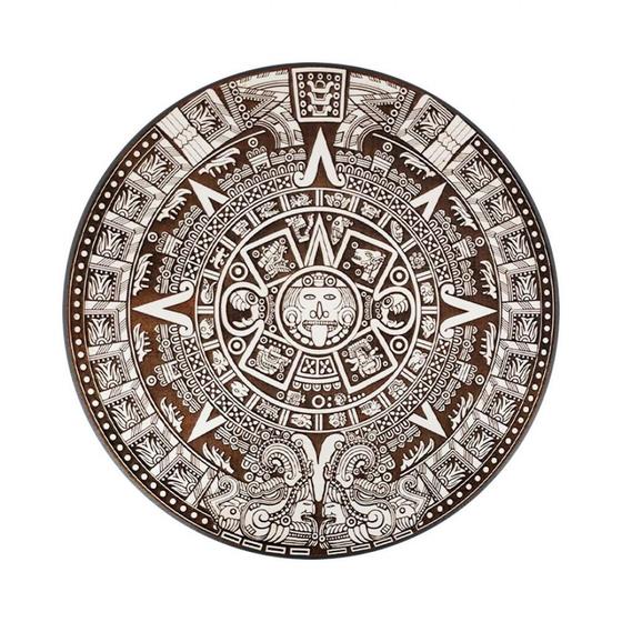 Imagem de Quadro Calendário Asteca Decorativo Em Mdf 30 Cm Branco F031