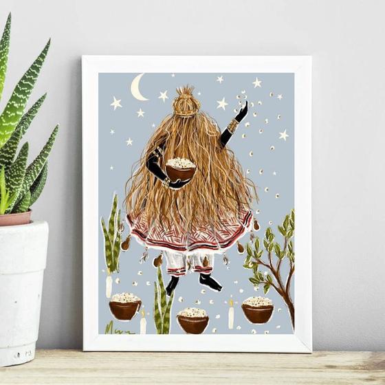 Imagem de Quadro Candomblé - Omulu 24x18cm - com vidro