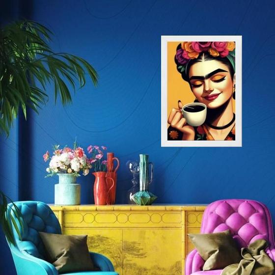 Imagem de Quadro Cantinho Do Café Frida 33X24Cm - Com Vidro